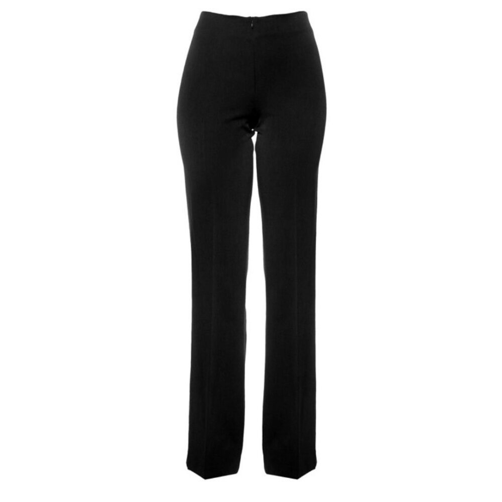 Fabrizio Gianni Womens Straight Leg Front Zip Pants 1018 Black Stretch size 12